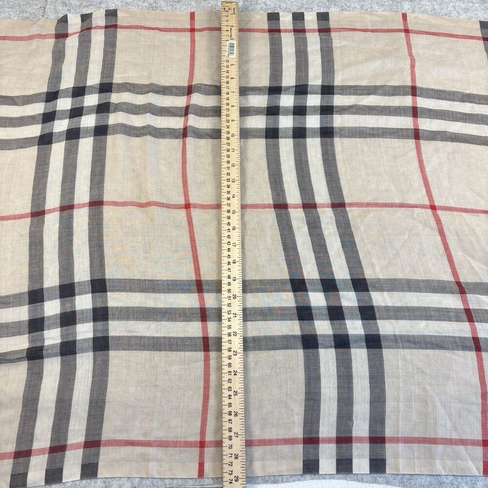 Burberry London Wide Check Wool Silk Scarf Stole Shawl 84" x 29" Made in Italy - Picture 9 of 12